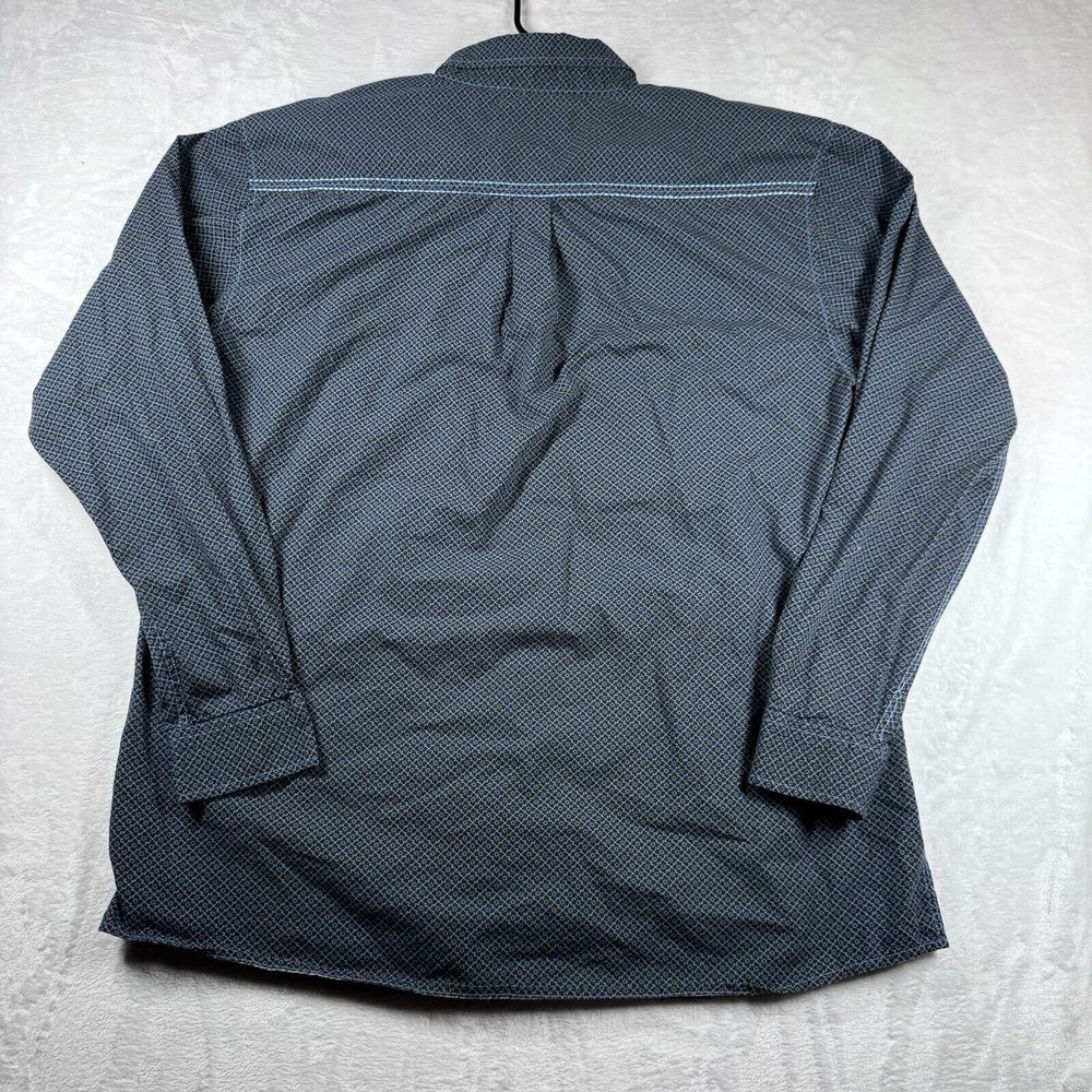 Cowboy Hardware Shirt Mens 2XL Graphic Blue Geometric Long‎ Sleeve Western - Picture 9 of 14
